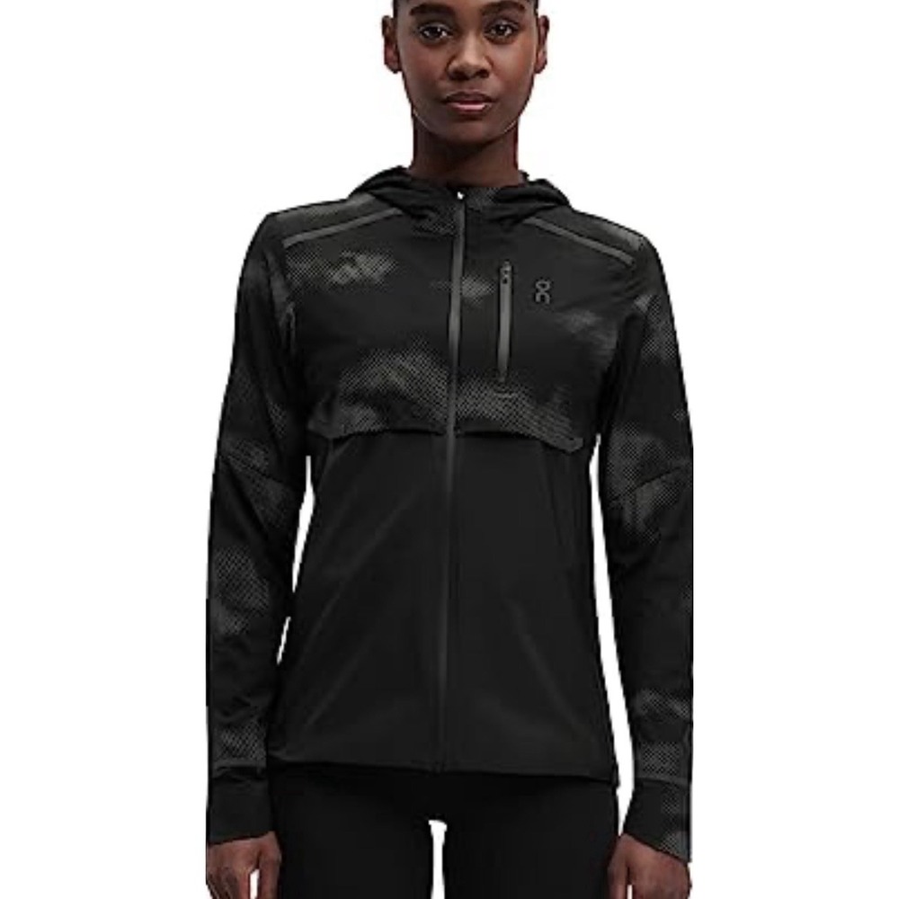 Womens ON Cloud Running Weather Jacket size XL Packable Lightweight Black - Picture 1 of 12